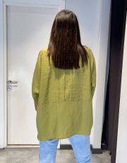 rahat kesim yarasa kol liyosel kumaş gömlek haki 5