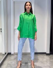 rahat kesim yarasa kol liyosel kumaş gömlek yeşil 2