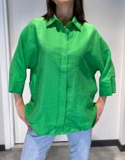 rahat kesim yarasa kol liyosel kumaş gömlek yeşil 4