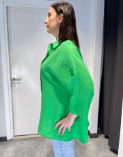 rahat kesim yarasa kol liyosel kumaş gömlek yeşil 5