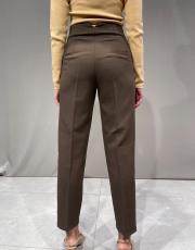 yüksek bel  filetolu zara model kaliteli likralı fit  pantolon kahve 6